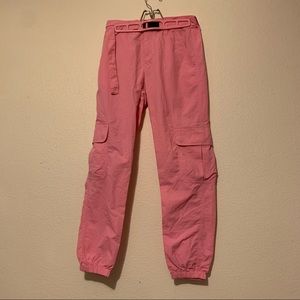 Pink Nylon Cargo Pants by Ninth Hall